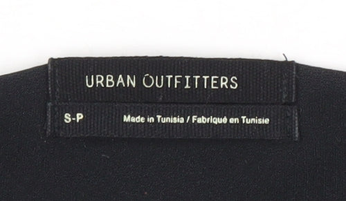 Urban Outfitters Womens Black Cropped Puff Sleeve Blouse Size S