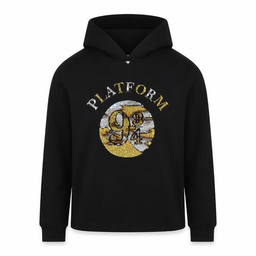 Harry Potter Girls Black Sequin Pullover Hoodie 11 Years Fleece