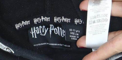Harry Potter Girls Black Sequin Pullover Hoodie 11 Years Fleece