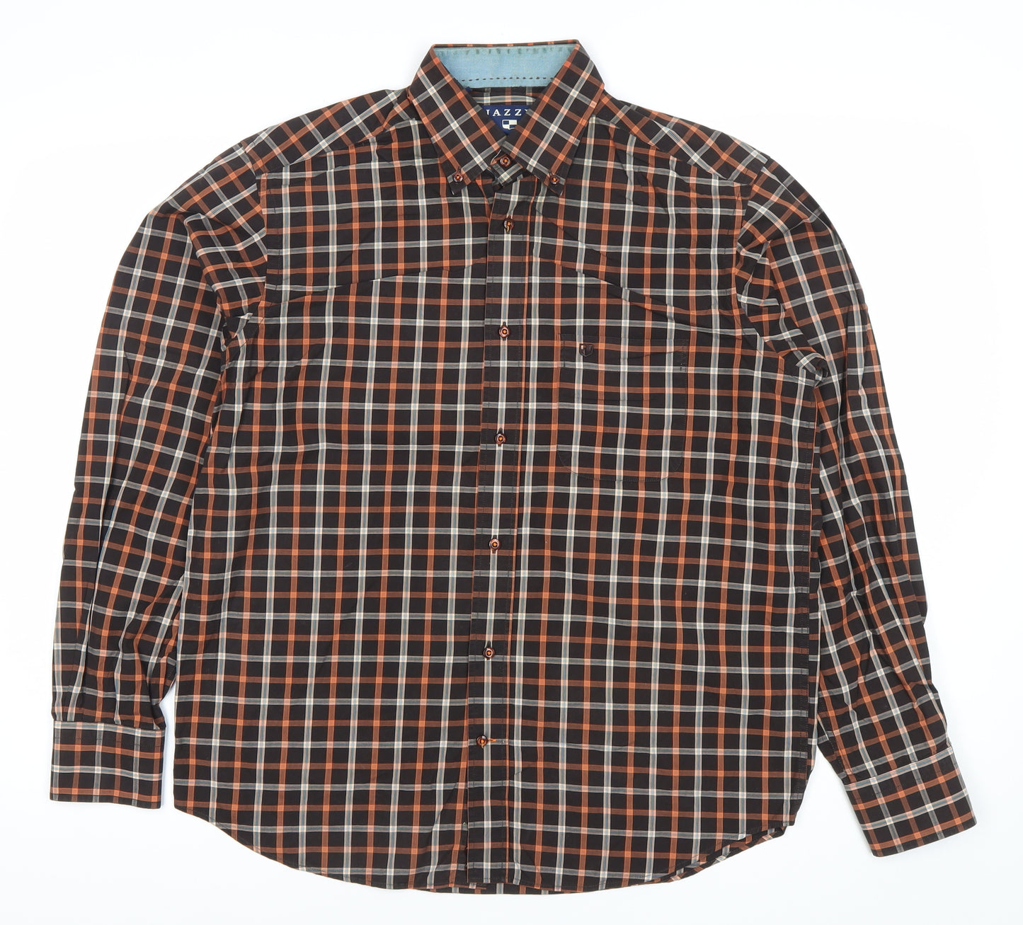 Jazzy Studio Men's Multicoloured Plaid Button-Up Shirt M Regular Fit