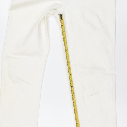 Denim Co Women White Skinny Slim Jeans Size 14 Stretch Cotton