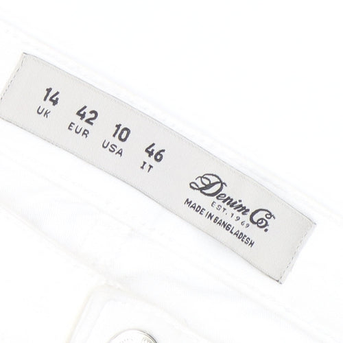 Denim Co Women White Skinny Slim Jeans Size 14 Stretch Cotton