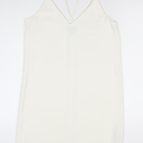 Topshop Women’s Ivory Slip Dress Size 10 V-Neck Strappy