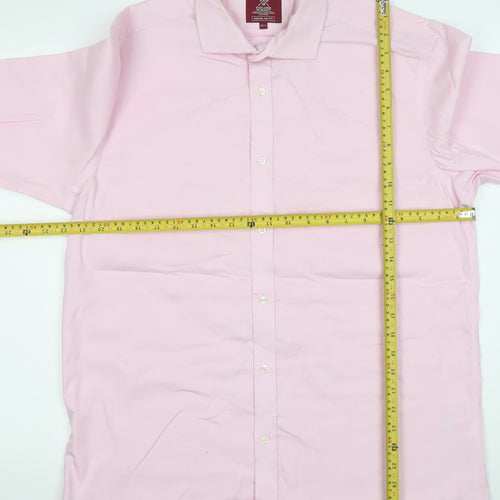 Taylor & Wright Men’s Pink 16.5 Regular Fit Cotton Dress Shirt