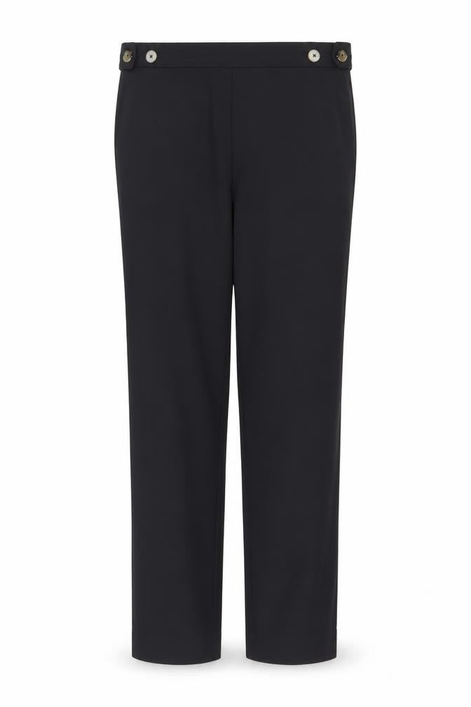 Front view of Massimo Dutti women’s black slim dress pants, size UK 12, workwear