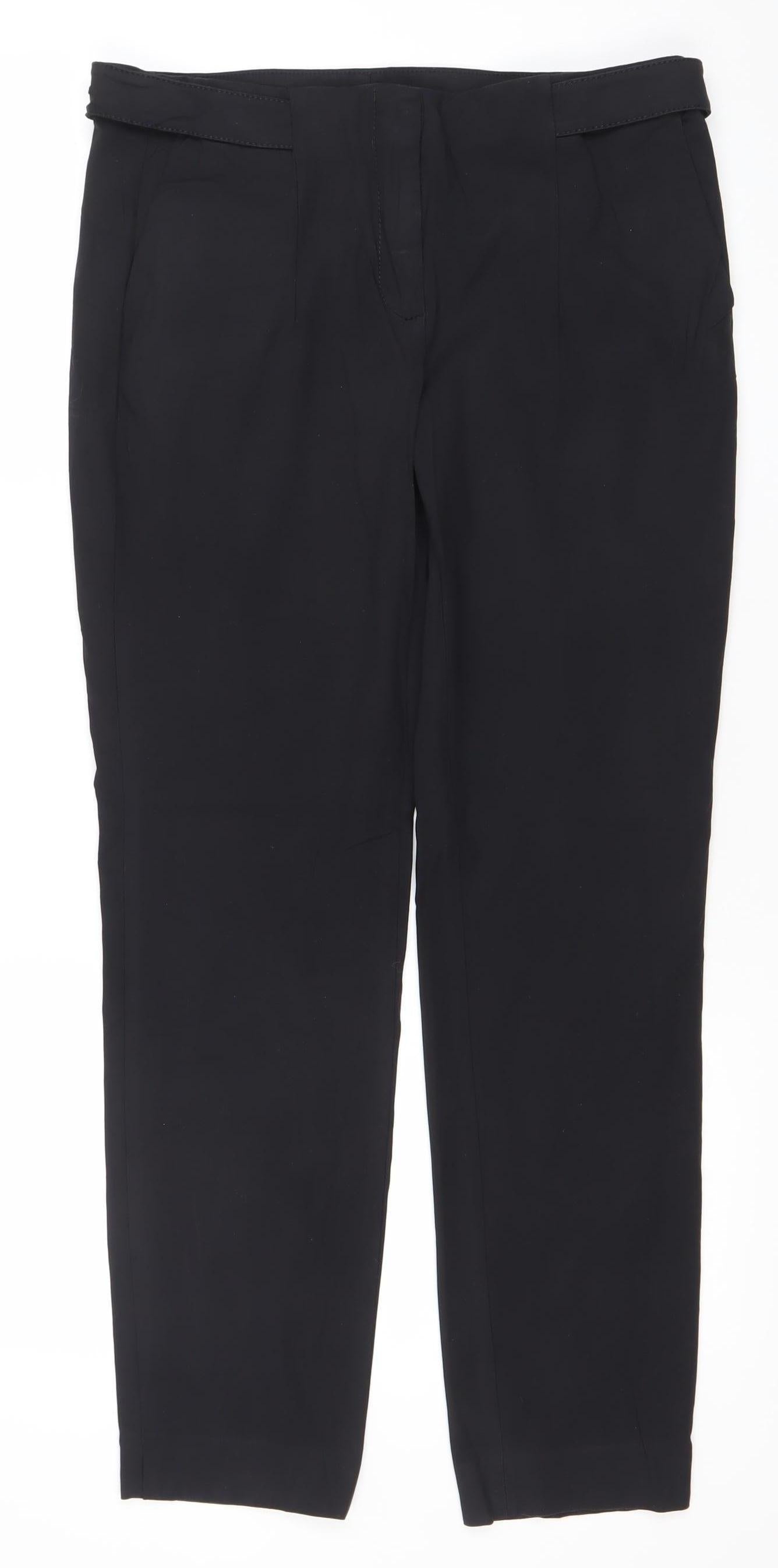 Massimo Dutti Womens Black Slim Dress Pants Size 12 Workwear