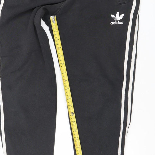 Adidas Boys Black 13-14Y Jogger Track Pants with Side Stripes