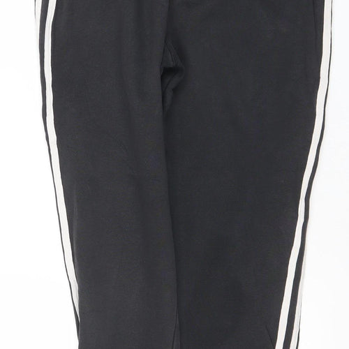 Adidas Boys Black 13-14Y Jogger Track Pants with Side Stripes
