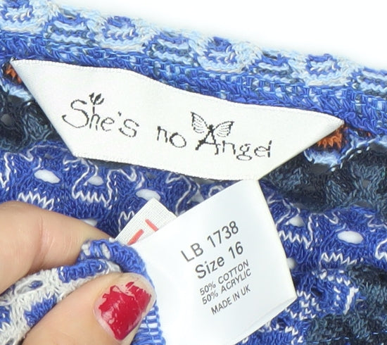 She's No Angel Women's Blue Size 16 Knit Pencil Skirt