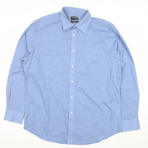 The Collection Debenhams Men's Blue Tailored Fit Long Sleeve Dress Shirt 17 Collar 43cm