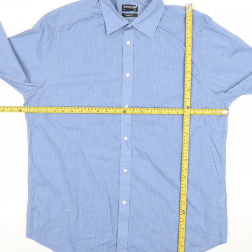 The Collection Debenhams Men's Blue Tailored Fit Long Sleeve Dress Shirt 17 Collar 43cm