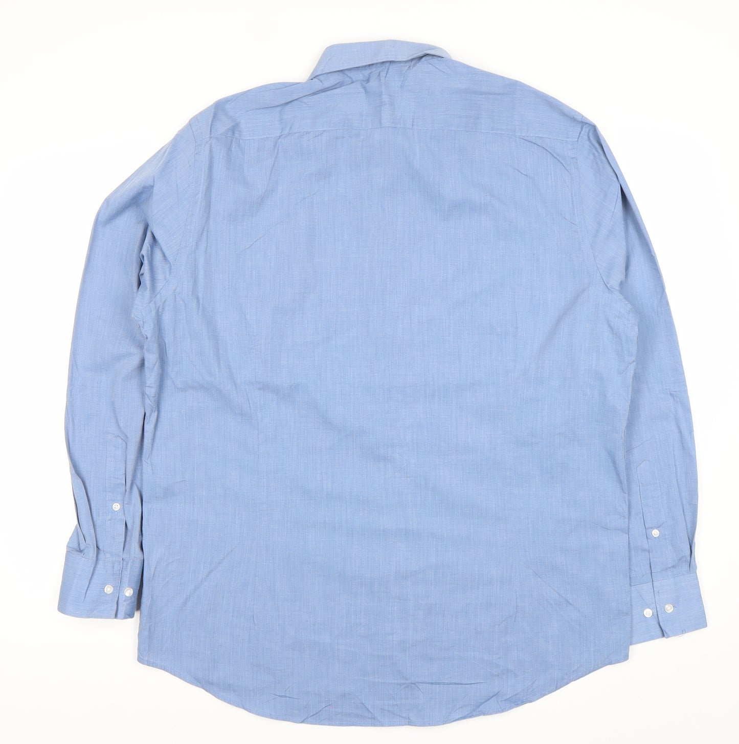 The Collection Debenhams Men's Blue Tailored Fit Long Sleeve Dress Shirt 17 Collar 43cm