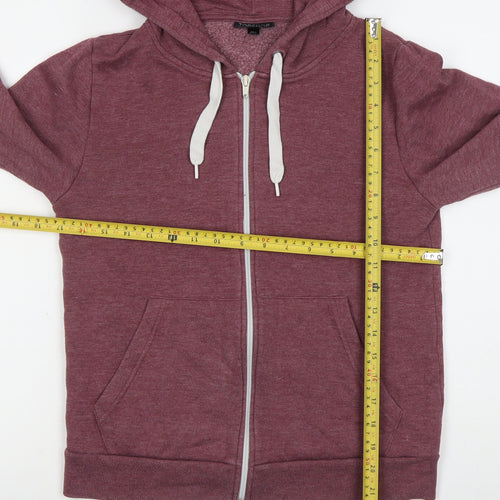 Topshop Womens Purple Hoodie Size 8 Full Zip Cotton Blend