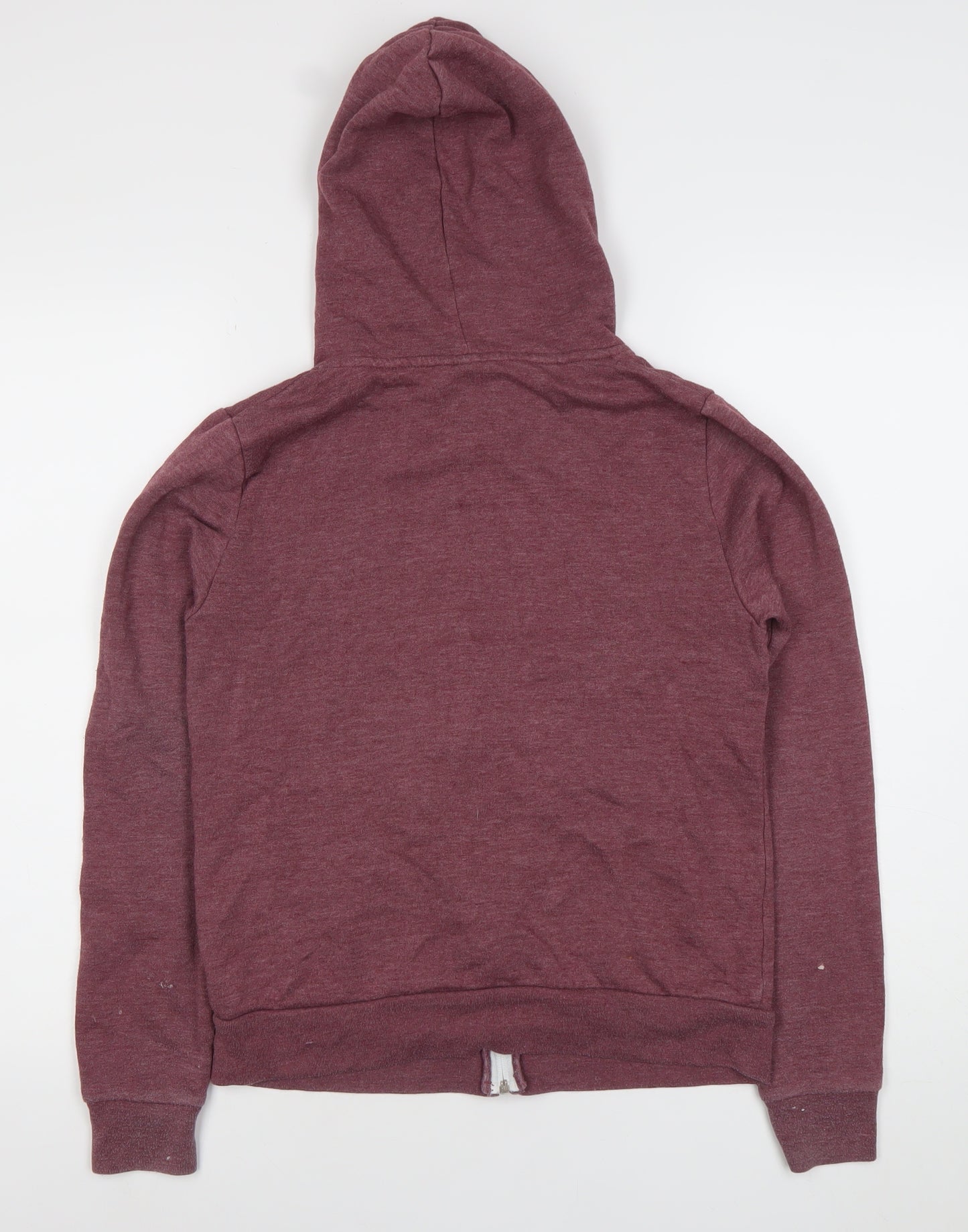 Topshop Womens Purple Hoodie Size 8 Full Zip Cotton Blend
