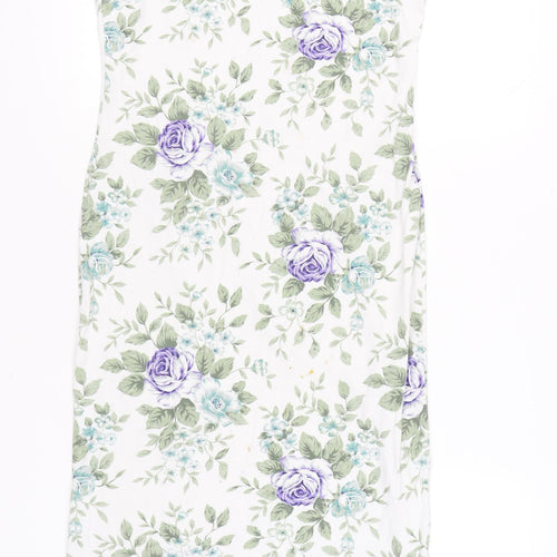 Keren Hart Women’s White Floral Sheath Midi Dress Size S