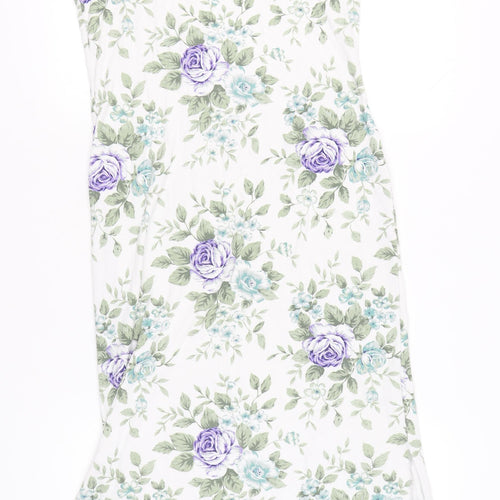 Keren Hart Women’s White Floral Sheath Midi Dress Size S