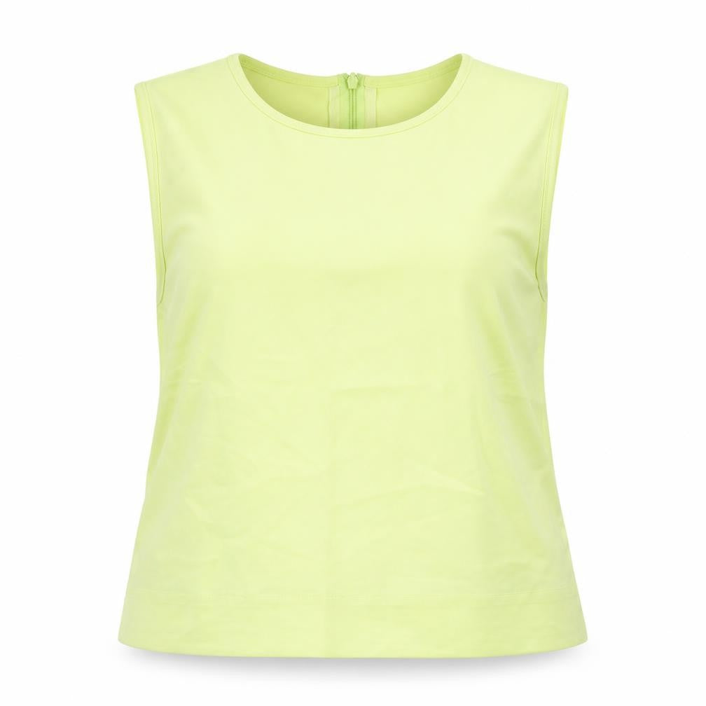 Front view of Steilmann women’s green sleeveless tank top, size UK 16, viscose blend