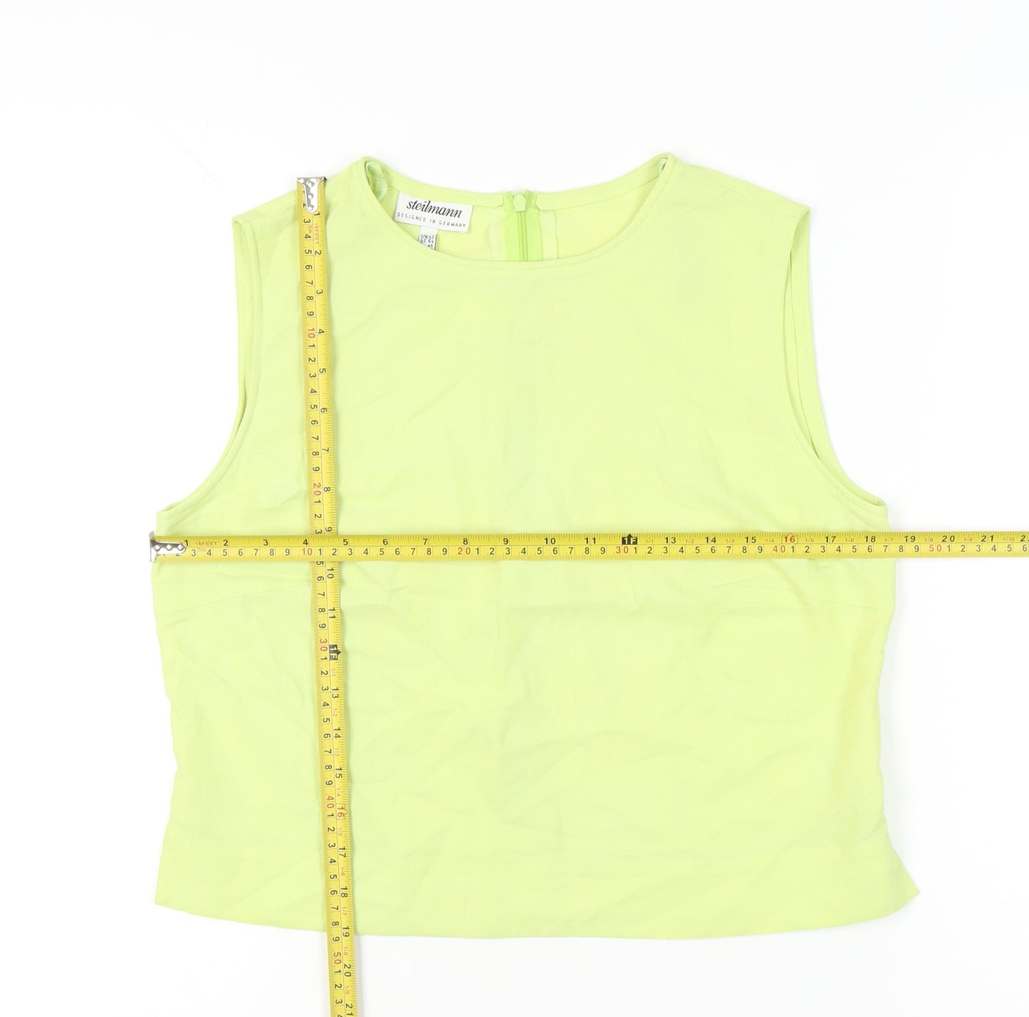 Steilmann Womens Green Sleeveless Tank Top Size 16 Viscose Blend