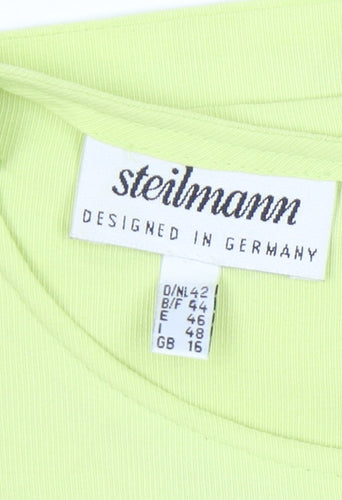 Steilmann Womens Green Sleeveless Tank Top Size 16 Viscose Blend