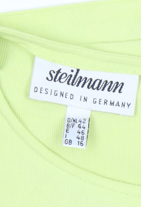 Steilmann Womens Green Sleeveless Tank Top Size 16 Viscose Blend