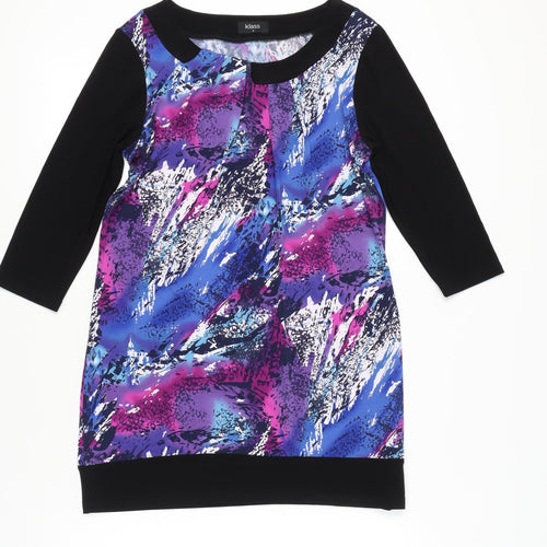 Klass Women’s Multicoloured Tunic Top M 3/4 Sleeve Boat Neck