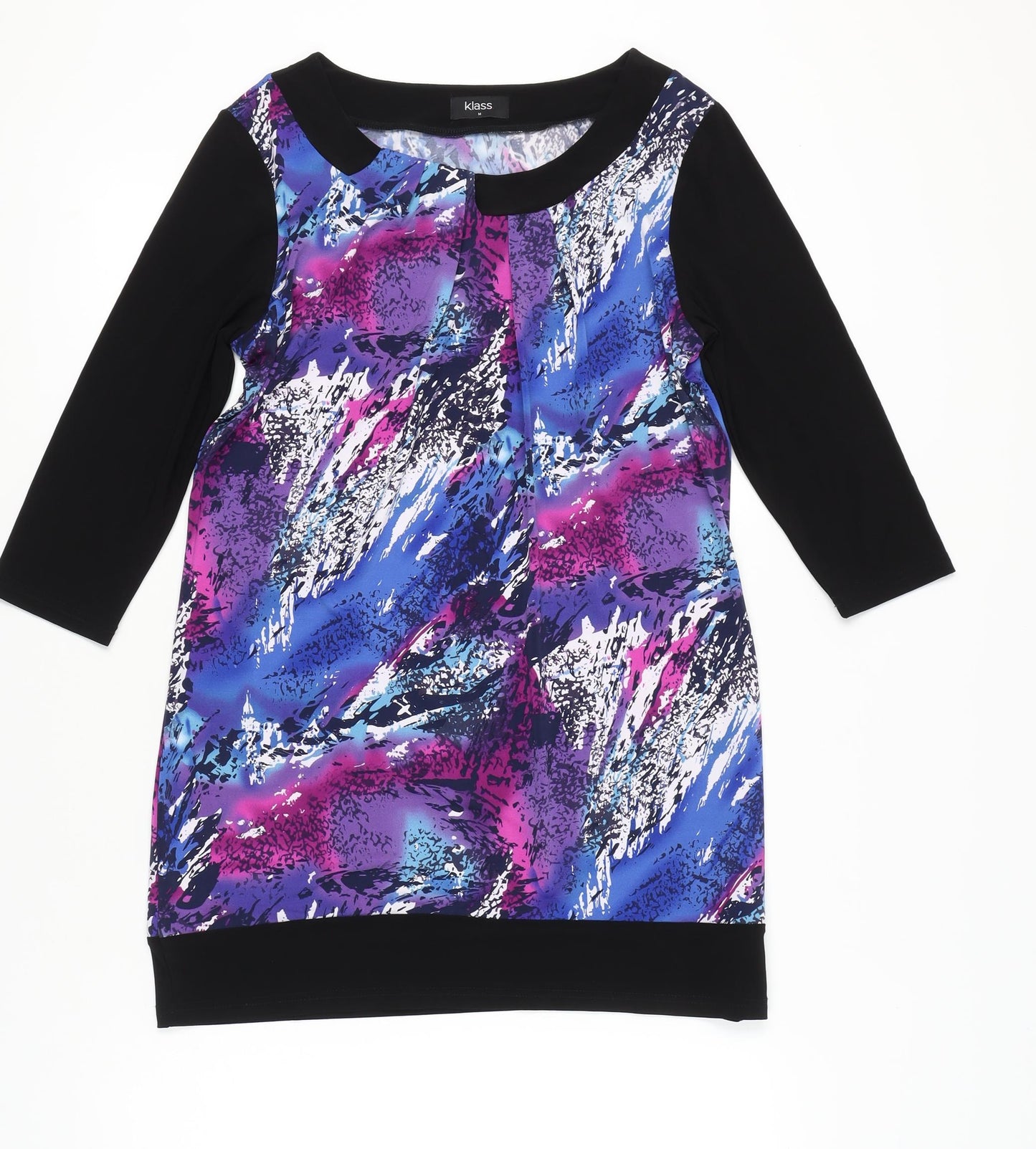 Klass Women’s Multicoloured Tunic Top M 3/4 Sleeve Boat Neck