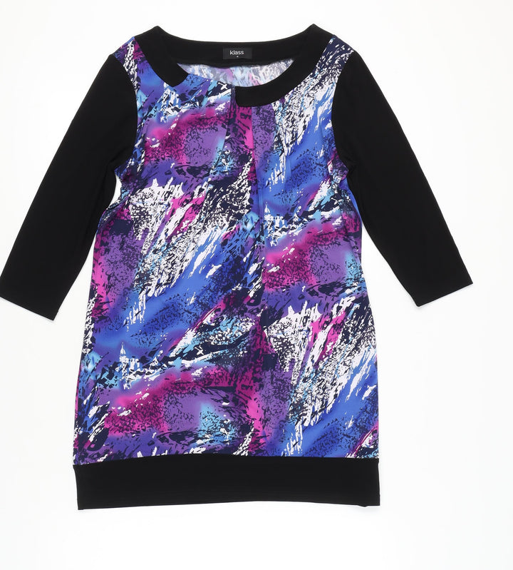 Klass Women’s Multicoloured Tunic Top M 3/4 Sleeve Boat Neck