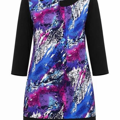 Klass Women’s Multicoloured Tunic Top M 3/4 Sleeve Boat Neck