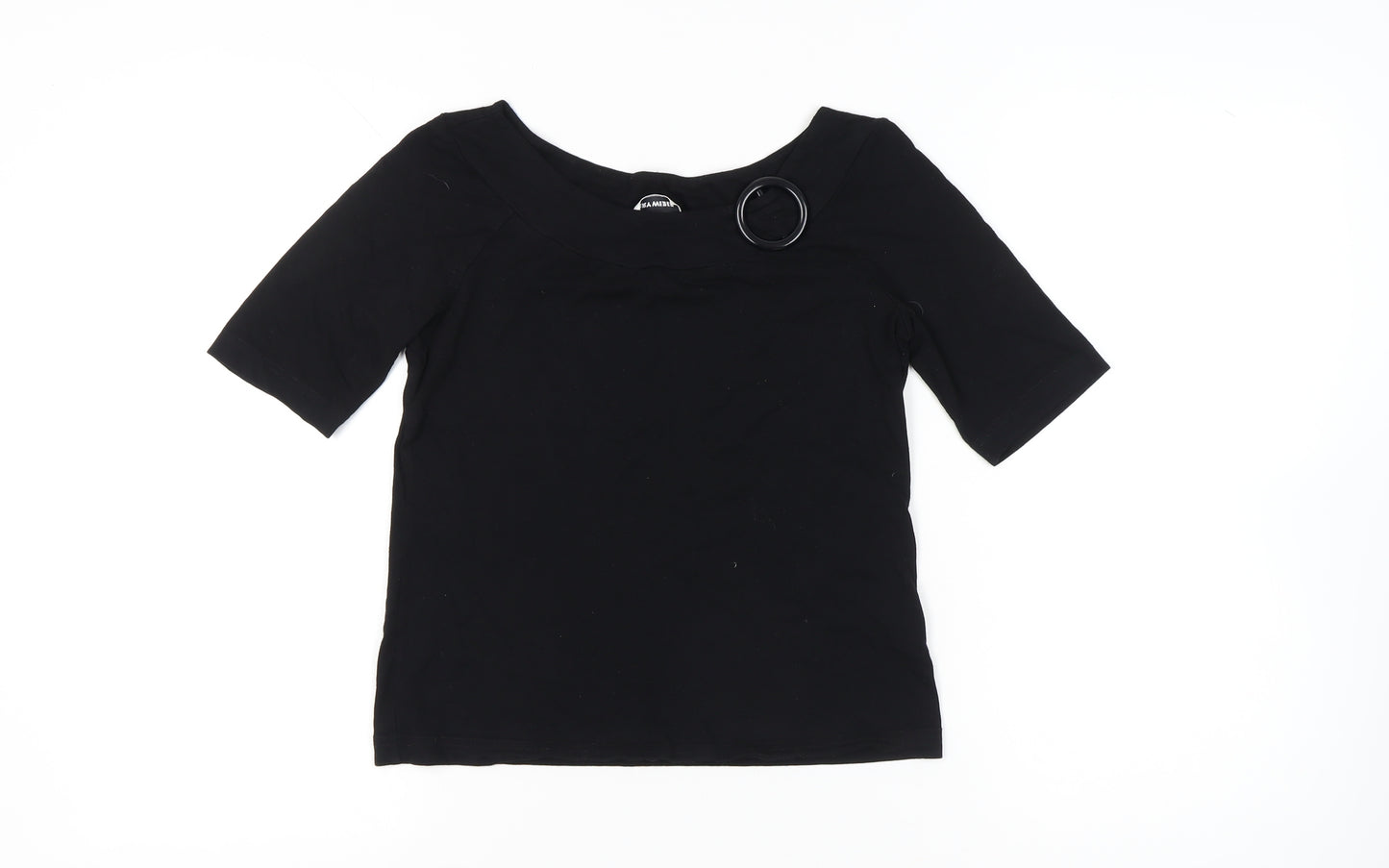 Gerry Weber Women’s Black Size 10 Boat Neck Stretch T-Shirt