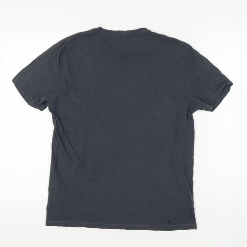 AllSaints Men's Black Slim Fit Cotton T-Shirt Size L