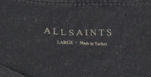 AllSaints Men's Black Slim Fit Cotton T-Shirt Size L