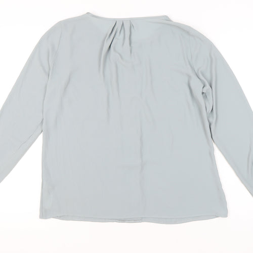 Marks and Spencer Autograph Womens Silver Blouse UK 12 Long Sleeve Workwear