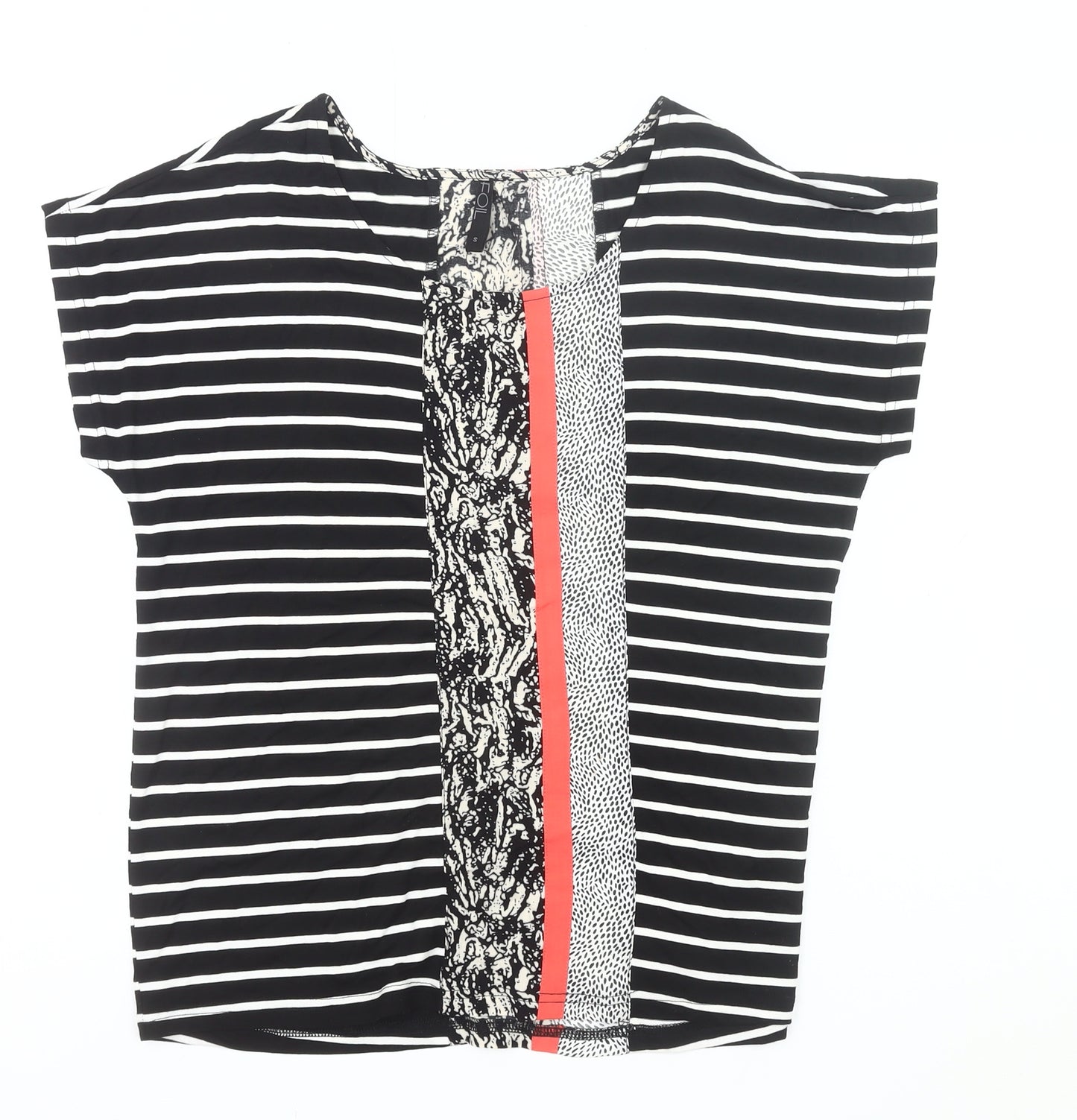 F&F Women’s Black Striped Jersey T-Shirt Size S Short Sleeve