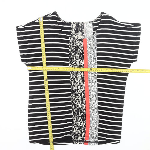 F&F Women’s Black Striped Jersey T-Shirt Size S Short Sleeve