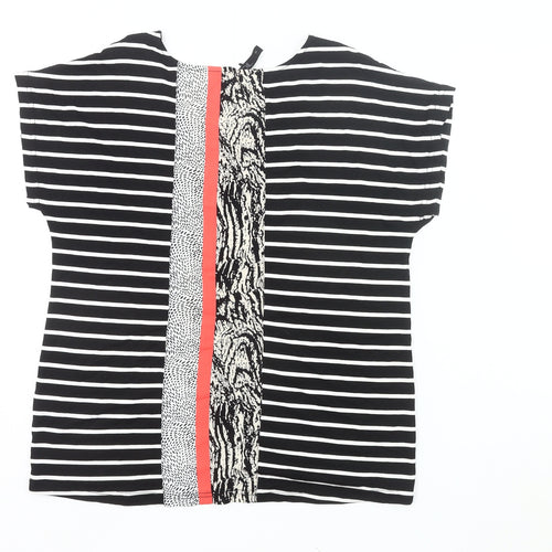 F&F Women’s Black Striped Jersey T-Shirt Size S Short Sleeve