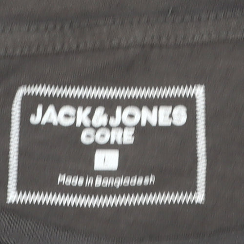 Jack & Jones Men’s Black Graphic Print Crew Neck T-Shirt Size L
