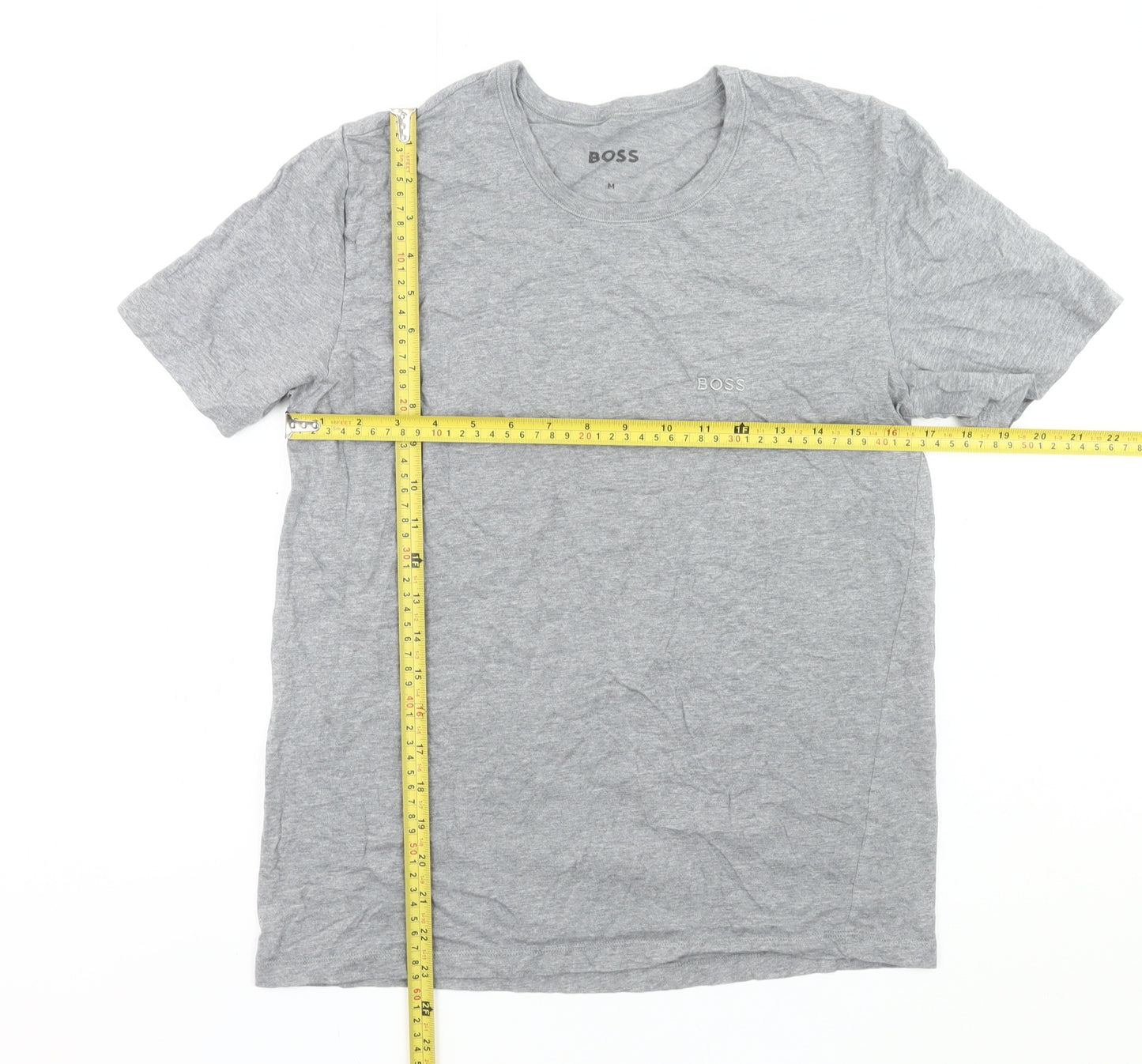 BOSS Mens Grey Cotton Crew Neck Short Sleeve T-Shirt M