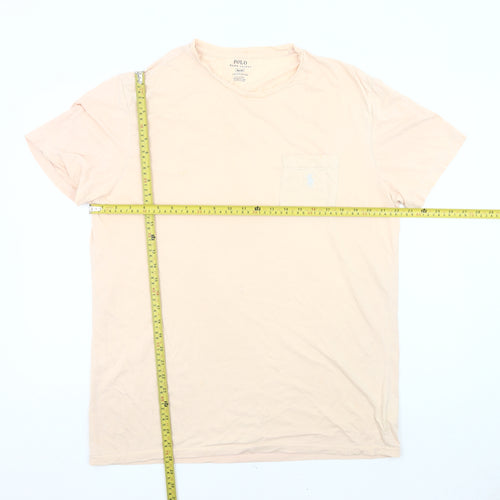 Ralph Lauren Men’s Beige Stretch Cotton Crew Neck Pocket T-Shirt M
