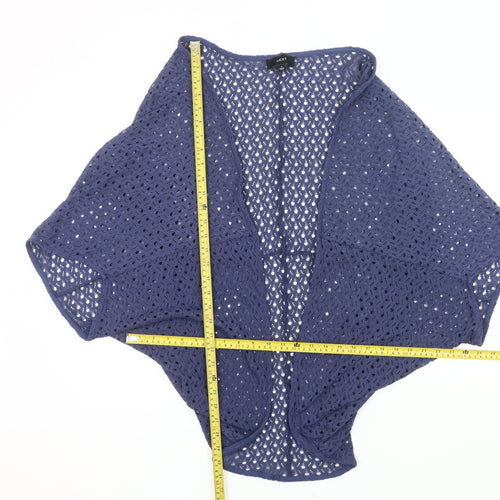 Next Women's Blue Cotton Crochet Shrug Size S Open-Knit Summer Casual