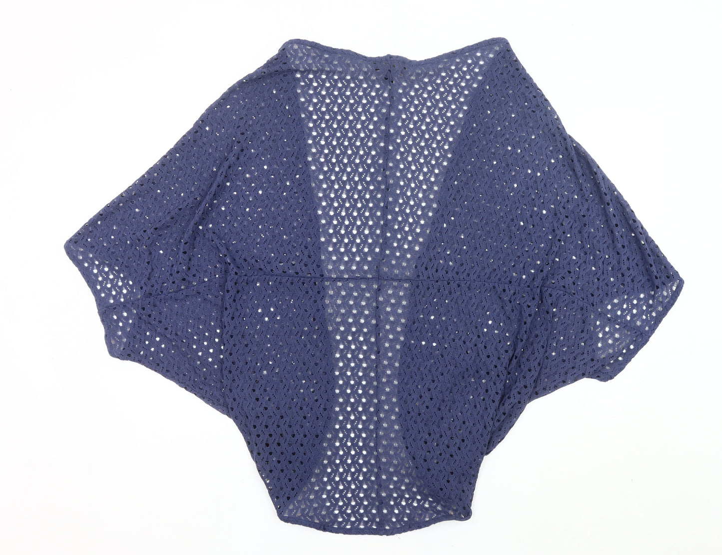 Next Women's Blue Cotton Crochet Shrug Size S Open-Knit Summer Casual