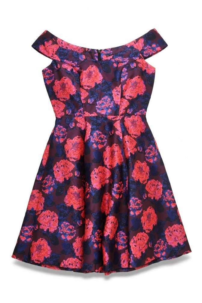 Myleene Klass Women’s Multicoloured Floral Fit & Flare Dress UK 10