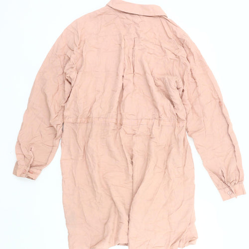 Yours Womens Pink Shirt Dress Size 18 Collared Button Knee Length