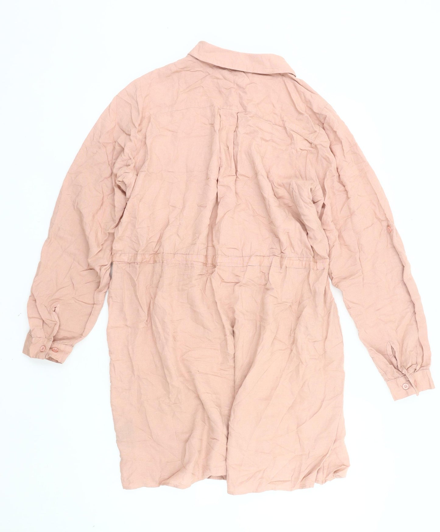 Yours Womens Pink Shirt Dress Size 18 Collared Button Knee Length