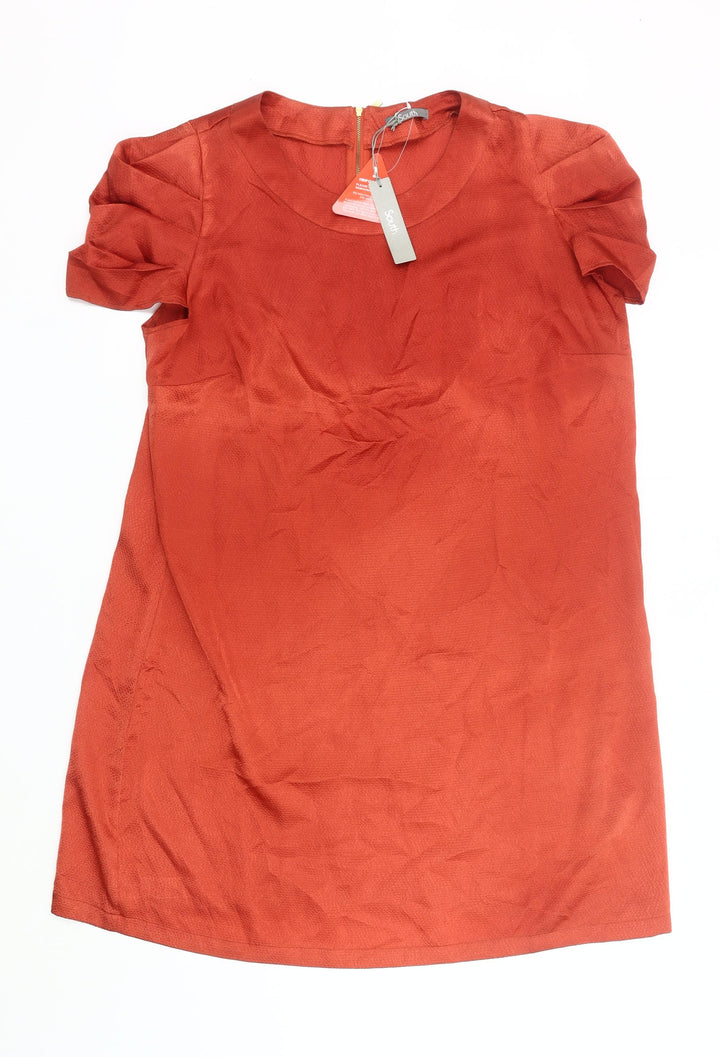 South Women’s Red Shift Dress Size 20 Short Sleeve Zip Back