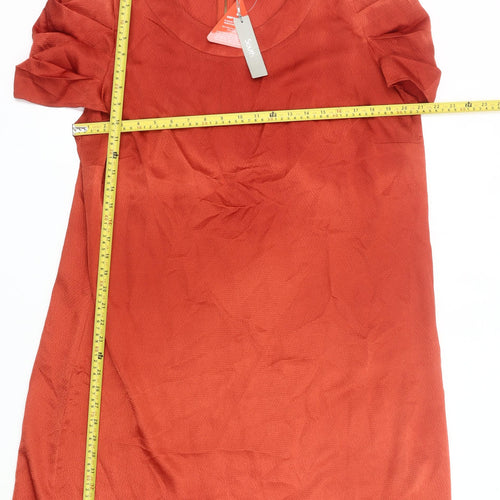 South Women’s Red Shift Dress Size 20 Short Sleeve Zip Back