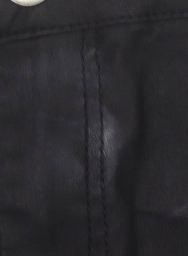 Missguided Women’s Black Cotton Stretch Denim Knee Length Pencil Skirt UK 10