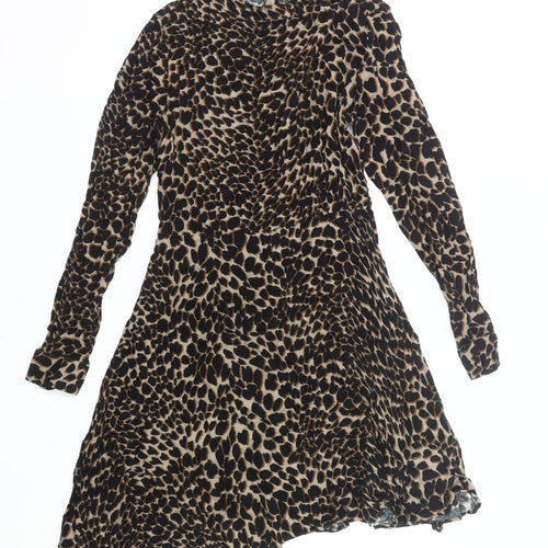Warehouse Women’s Brown Leopard Print A-Line Dress Size 10