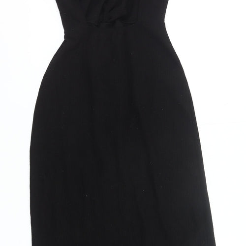 Bershka Women’s Black XS Bodycon Midi Dress Cut Out Party