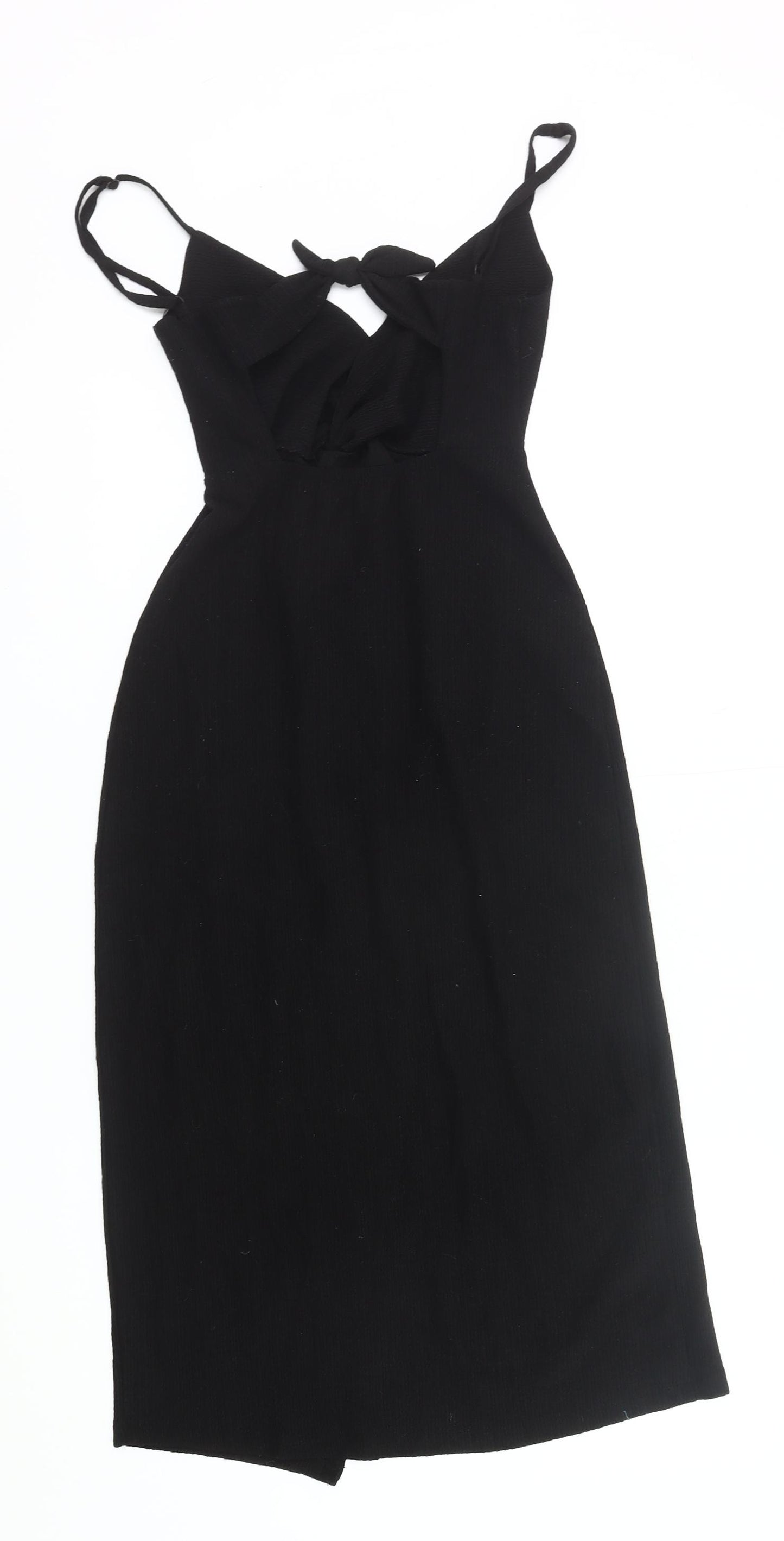 Bershka Women’s Black XS Bodycon Midi Dress Cut Out Party