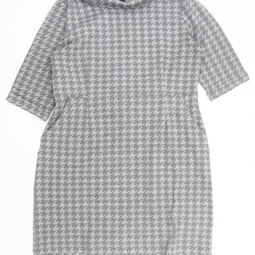 First Avenue Women’s Grey Houndstooth Shift Dress Size 16